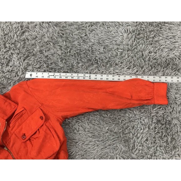 Anthropologie Cartonnier Jacquard Eisenhower Orange Bomber Jacket Size S $118 - Picture 8 of 9